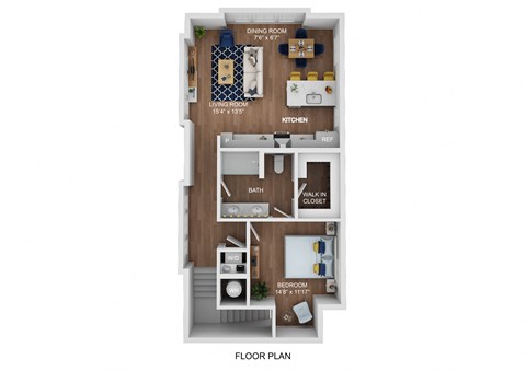 a 1 bedroom floor plan